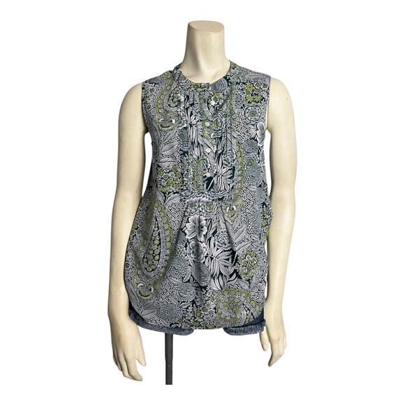 J. Crew Sleeveless Floral Blouse Shirt Top Career Cottagecore Business Casual 0 - Picture 4 of 8